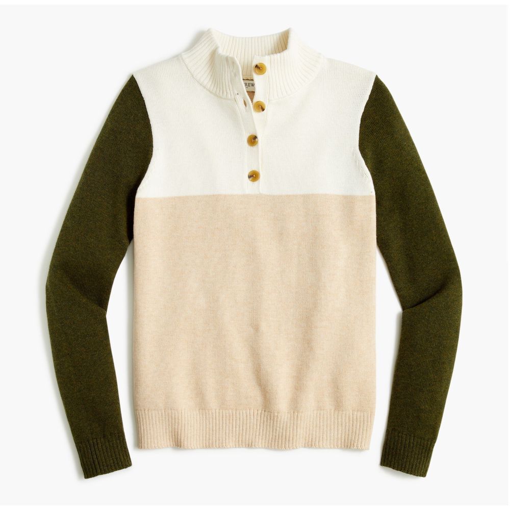 J. Crew Women's Sweater in Cream and Green